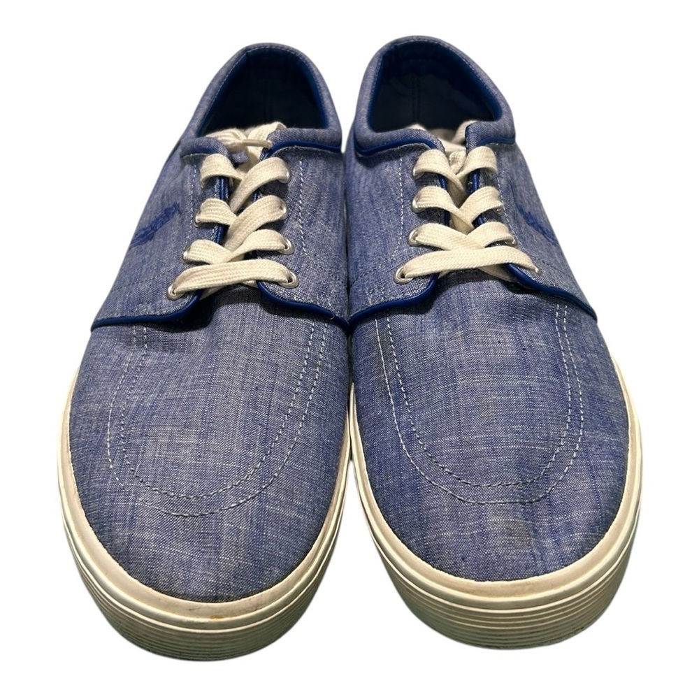 Ralph Lauren Blue Cream Sneakers Casual Comfort(Faxon low) - Picture 2 of 15